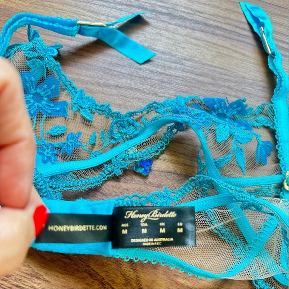 Honey Birdette Sabrina Turquoise Midi Style Suspender. - Picture 7 of 10